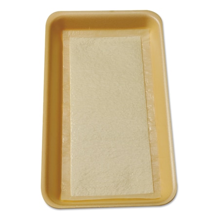Meat Tray Pads, 6w X 4.5d, White/Yellow, 1000PK